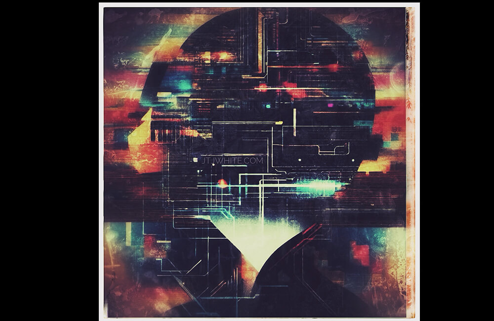 Artwork by JTJ White titled titled as 'Digital Analog Minded'
