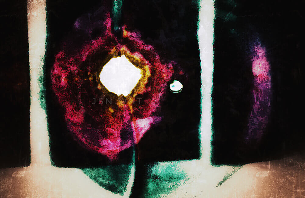 digital drawing of a battered and nightmarish piano keyboard